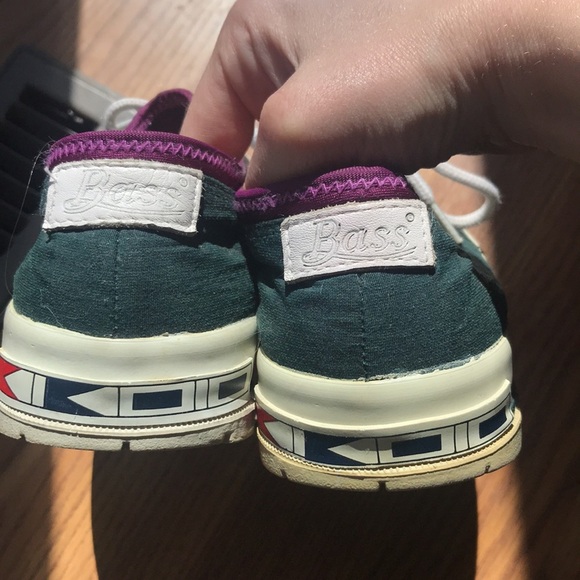 Vintage Rubber Bass Shoes Size 6.5 Women Style GH BASS Green and Purple Classic - Picture 2 of 7